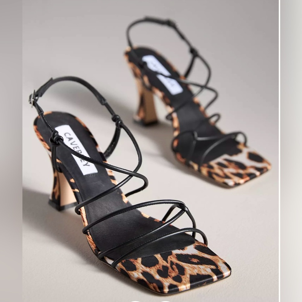 Caverly Molly Strappy Leopard Print Heels